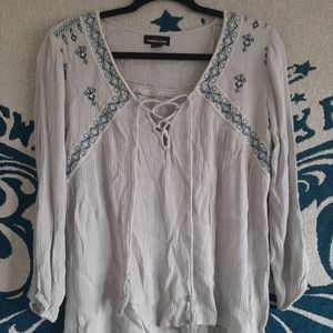 70s Boho Tie Blouse